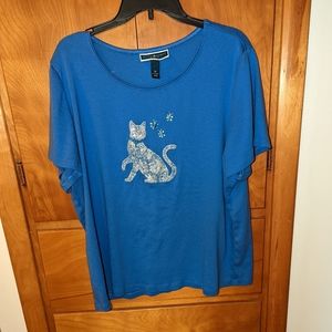 Karen Scott Plus Size Cat Top